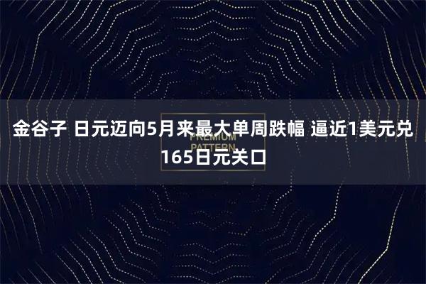 金谷子 日元迈向5月来最大单周跌幅 逼近1美元兑165日元关口